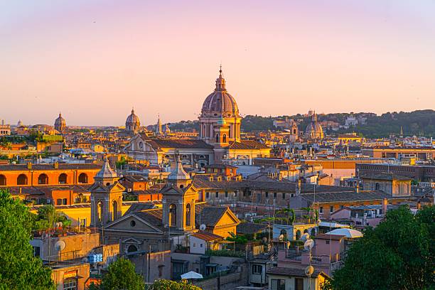 istock Sunset light over the rooftops of Rome 2232631244