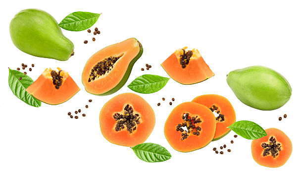 istock papaya fruits isolated on white background. exotic fruit. clipping path 2232639472