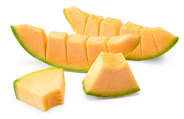 istock Sliced cantaloupe melon isolated on white background. clipping path 2232639473
