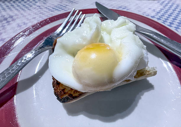 Poached egg on toasted ciabatta