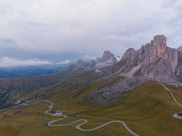 istock Passo di Giau aerial view 2232647522