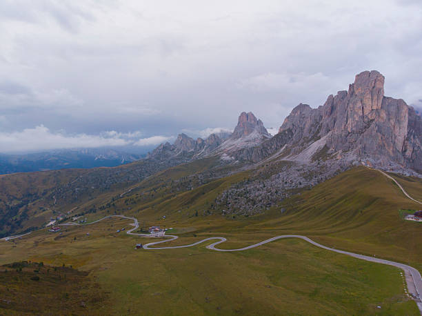 istock Passo di Giau aerial view 2232647627