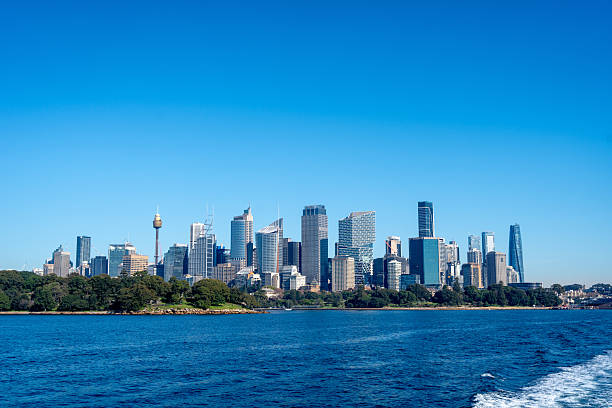 istock Sydney skyline view with skyscrapers and blue sky from the water 2232648979