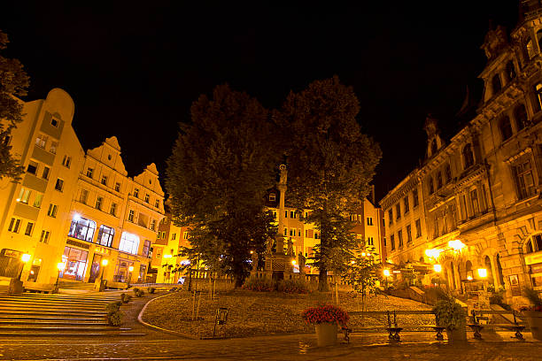 Klodzko, Poland - September 6: Night streets of the old town on September 6, 2022 in Klodzko, Poland