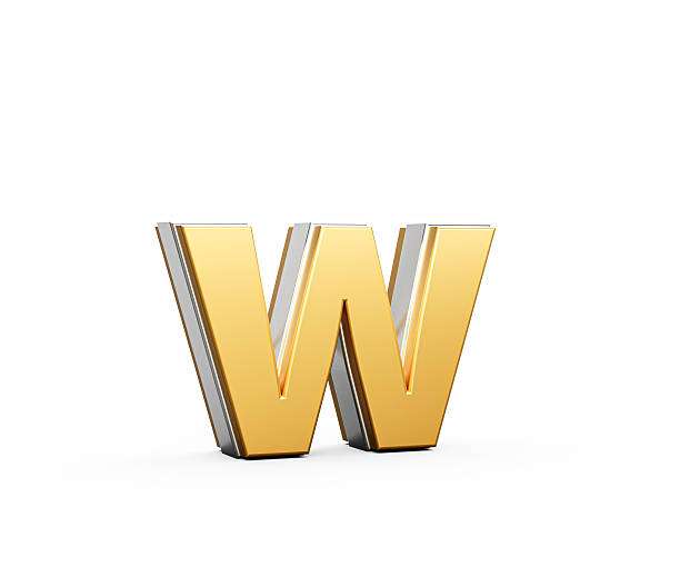 istock Shiny Golden Small Letter w Gleams With Its Sleek Modern Design With Sharp Edges 3D Illustration 2232661113