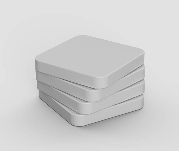 istock A stack of smooth, white square blocks, arranged symmetrically in a modern style. 3d illustration 2232661225