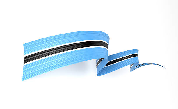3d Flag Of Botswana 3d Wavy Shiny Botswana Ribbon Flag Isolated On White Background 3d Illustration stock photo