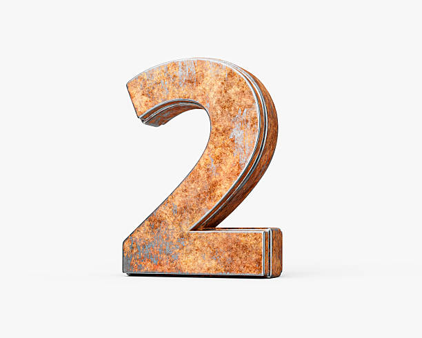 istock Number Two 2 Digit Made Of Old Rusty Iron Metal Texture On White Background 3d Illustration 2232661812