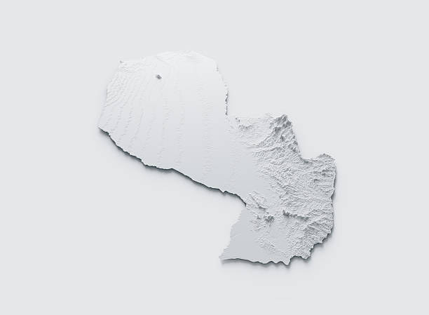 istock Paraguay Map Gray And White Shaded Relief Textured Map On White Background 3D Illustration 2232662052