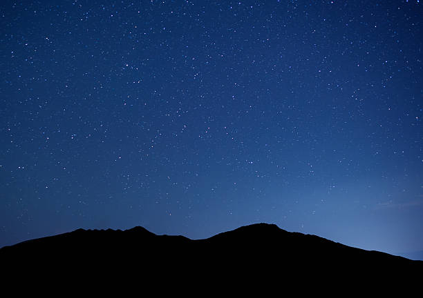 istock Beautiful bright Milky Way galaxy  over the hill.  Night sky astronomical background. 2232668344
