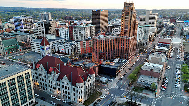 istock Buildings Spurt Across the Cityscape Below 2232688513