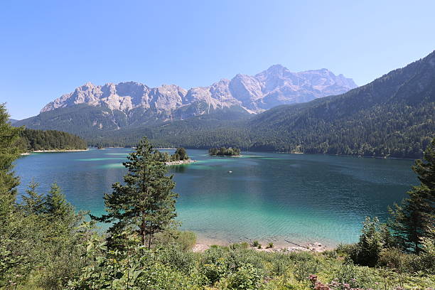 istock Panoramic view of Alps and Eibsee Lake, Bavaria, Germany 2232690219