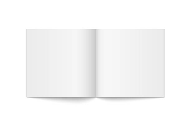 istock Vector mockup of paperback square magazine spread with white cover isolated. 2232705093