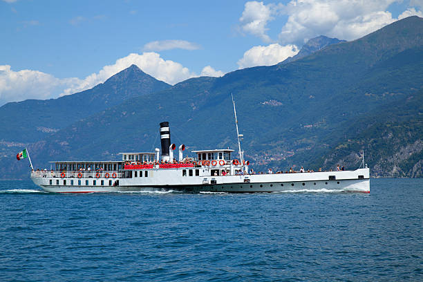 Italy Lake Como,  passenger ferry on the lake