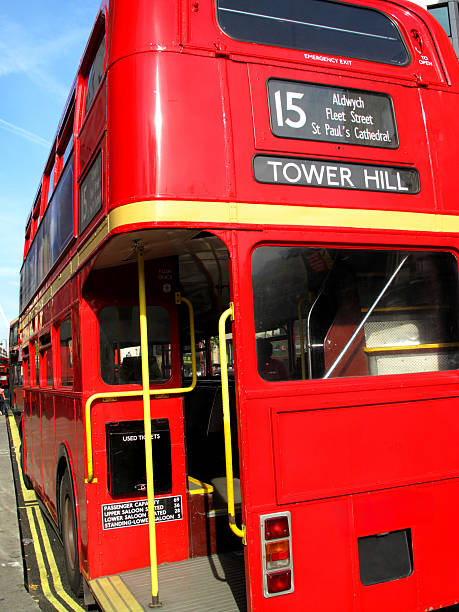 London, United Kingdom - January 28, 2013: Victoria Line New Red Routemaster Bus at Piccadilly Street Public Transport in City.