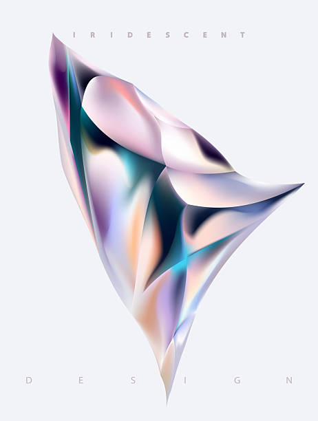 istock Abstract polygonal iridescent shapes in liquid glass design. 2232713326