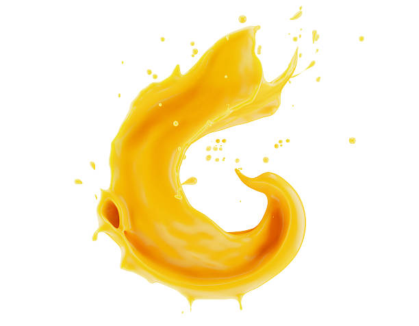 istock orange juice splash isolated on white background. 3d render 2232726459