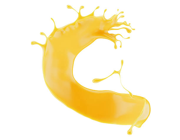 istock orange juice splash isolated on white background. 3d render 2232726517