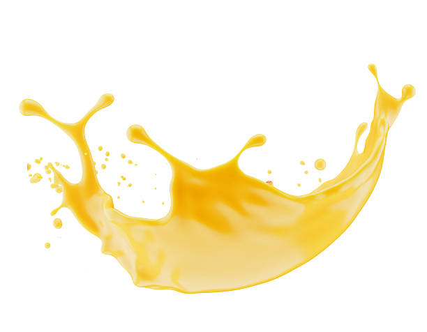 istock orange juice splash isolated on white background. 3d render 2232726638