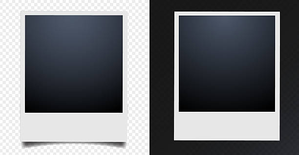 векторная пустая фотография polaroid (clipping path) стоковая фотография. пустая белая фоторамка - вектор для стоковой стоковой иллюстрации. - мгновенная печать stock illustrations