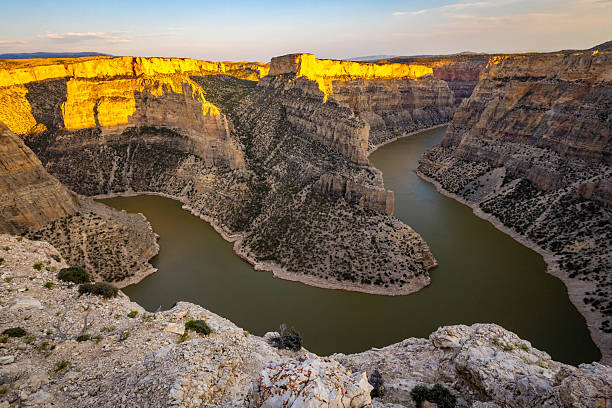 istock Golden sunset at Bighorn Canyon Devils Canyon Overlook scenic view 2232733186