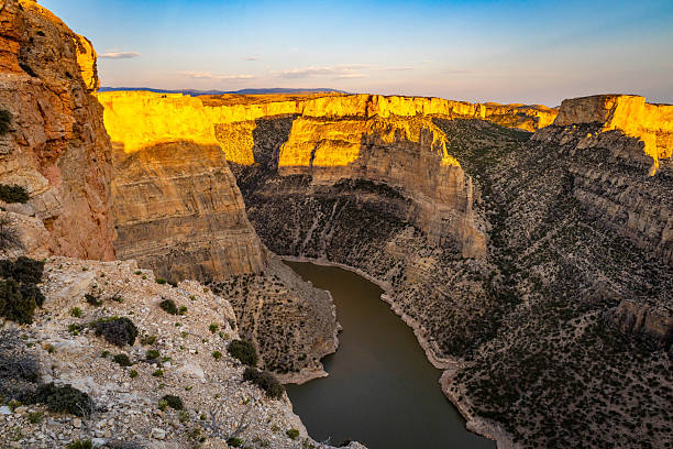 istock Golden sunset at Bighorn Canyon Devils Canyon Overlook scenic view 2232733188