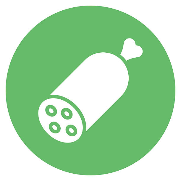 Salami Vector Icon Salami icon vector image. Can be used for Butcher. salami lunch meat stock illustrations