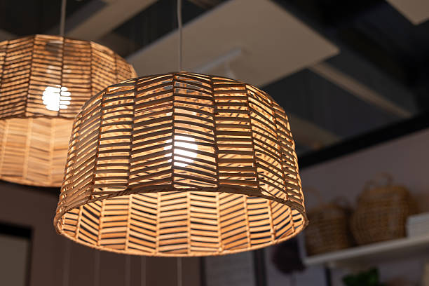 istock Hanging Rattan Lampshades 2232747826