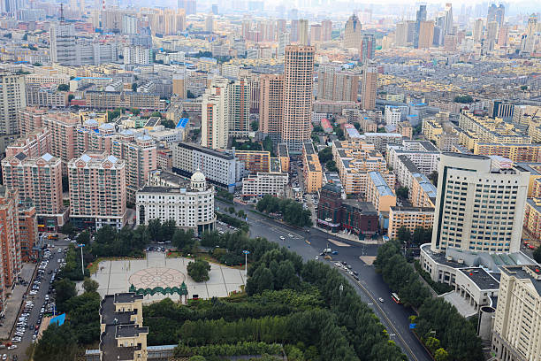 Summer in Asia, modern city architecture
