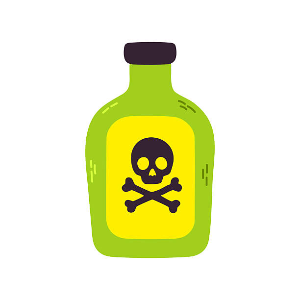 istock Yellow green poison bottle with skull label for halloween concept 2232756077