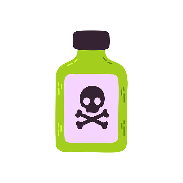 istock Green halloween bottle with skull label for spooky design 2232756081