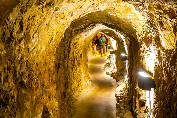 Underground in a salt mine in Switzerland