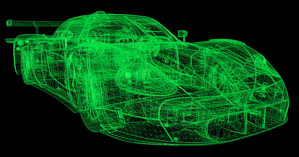 istock Wireframe Model of Super Automobile 2232763953