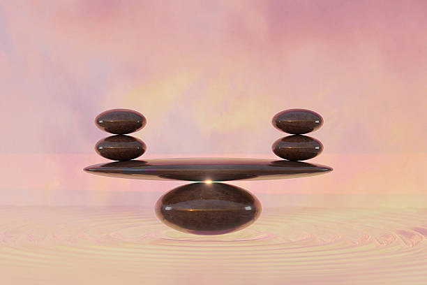istock stone stacking marble stone sculpture, on pastel background 2232769143