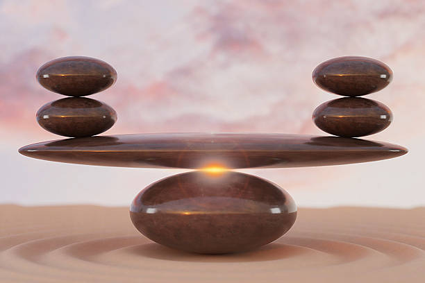 istock stone stacking marble stone sculpture, on pastel background 2232769156