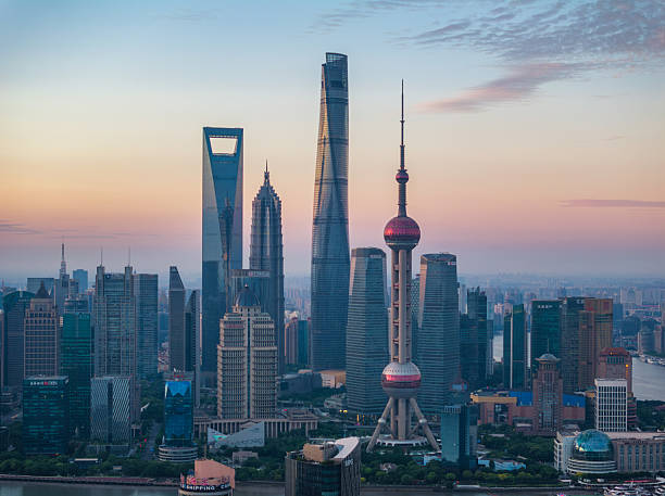 istock Overlooking Shanghai Lujiazui Three-Piece Set at dawn 2232775169
