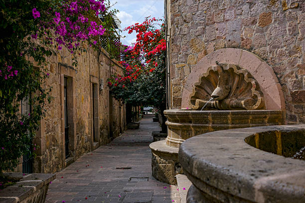 The Callejon del Romance or Alley of Romance in Morelia, Mexico stock photo