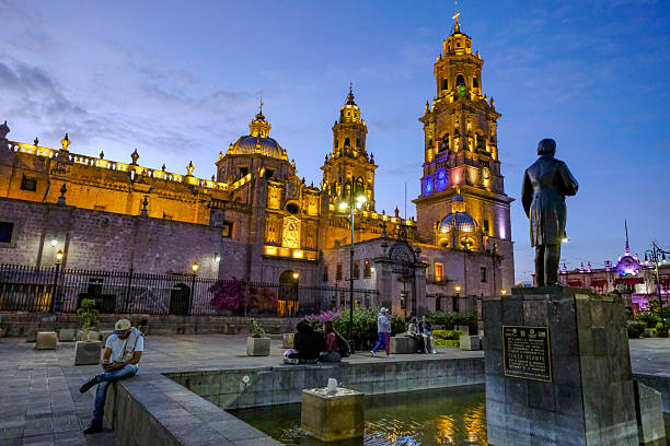 Metropolitan Cathedral of Morelia, Mexico stock photo