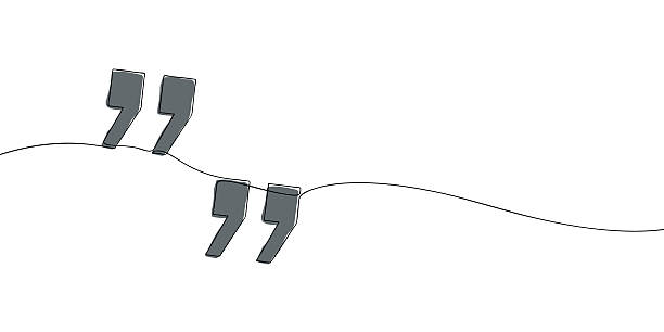 istock One line colored drawing of gray quotation marks. Minimalist linear illustration. Punctuation, text and communication concept for design, writing and education 2232779052