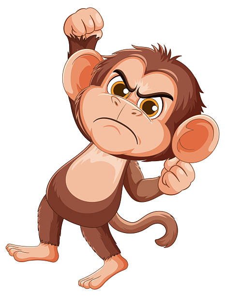 istock Angry Cartoon Monkey Raising Fist in Protest 2232786973