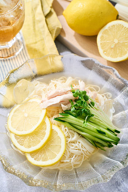 Cold Japanese Somen with Lemon and Chicken