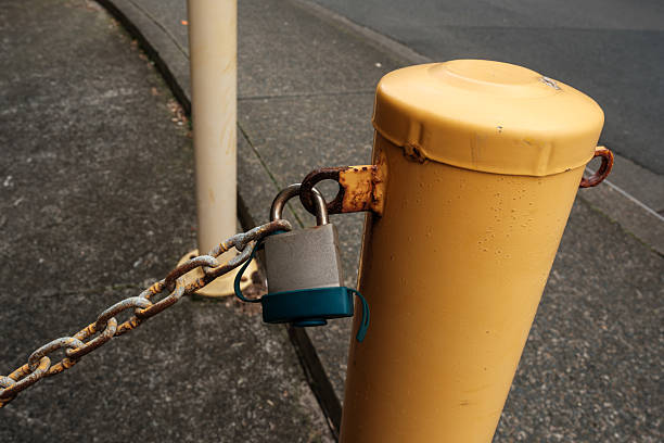 Folding Iron Barrier Prevents Parking, Red Metal Parking Barrier Outdoor