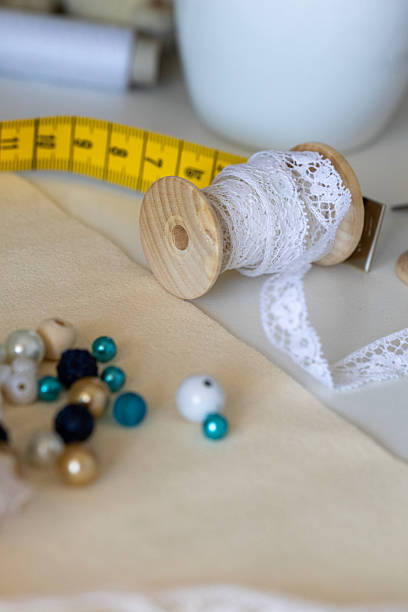 istock Crafting Essentials: Lace, Beads, and Measuring Tape 2232811252
