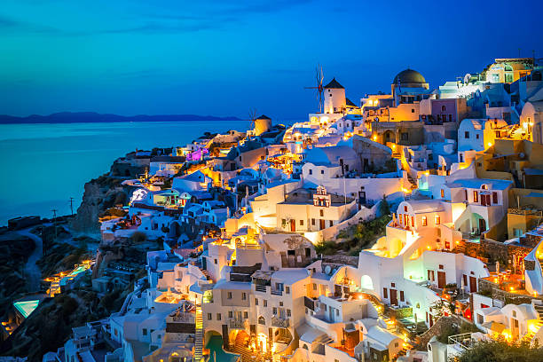 istock Oia village at night, Santorini 2232811601