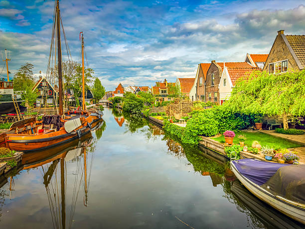 rural dutch traditional country small old town Edam, Netherlands