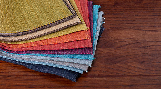 istock Furniture Textile samples. Soft upholstery fabrics. Collection of rough fabric for sofa, couch or chair. Tissue catalog. 2232818052