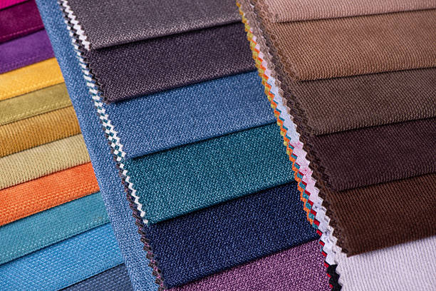 istock Furniture Textile samples. Soft upholstery fabrics. Collection of cozy velour fabric for interior design. Tissue catalog. 2232818182