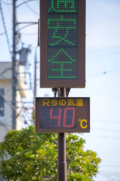 istock An electronic sign showing the temperature at 40°C 2232827727