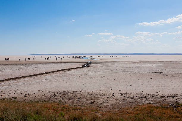 istock Unrecognizable People walking at Salt Lake at Turkey 2232837422