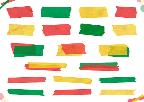 Christmas watercolor simple masking tape illustration set